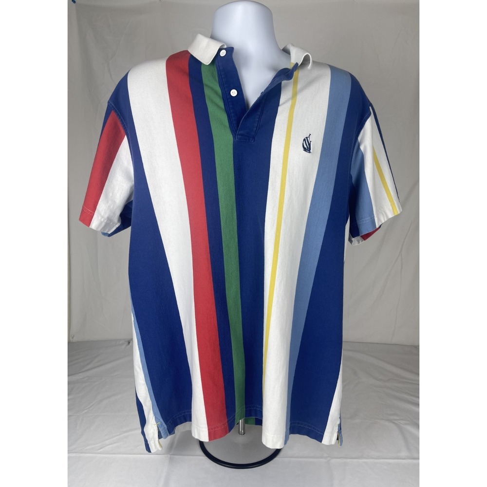 NAUTICA VINTAGE COLLECTION POLO SHIRT XL‎ MULTICOLOR STRIPE URBAN OUTFITTERS